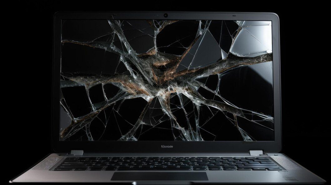 laptop screen damaged image